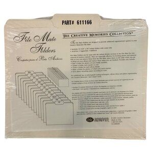 Creative Memories File Mate Folders 2001 Part 611166 Scrapbook Organization
